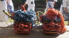 男獅子・女獅子の頭